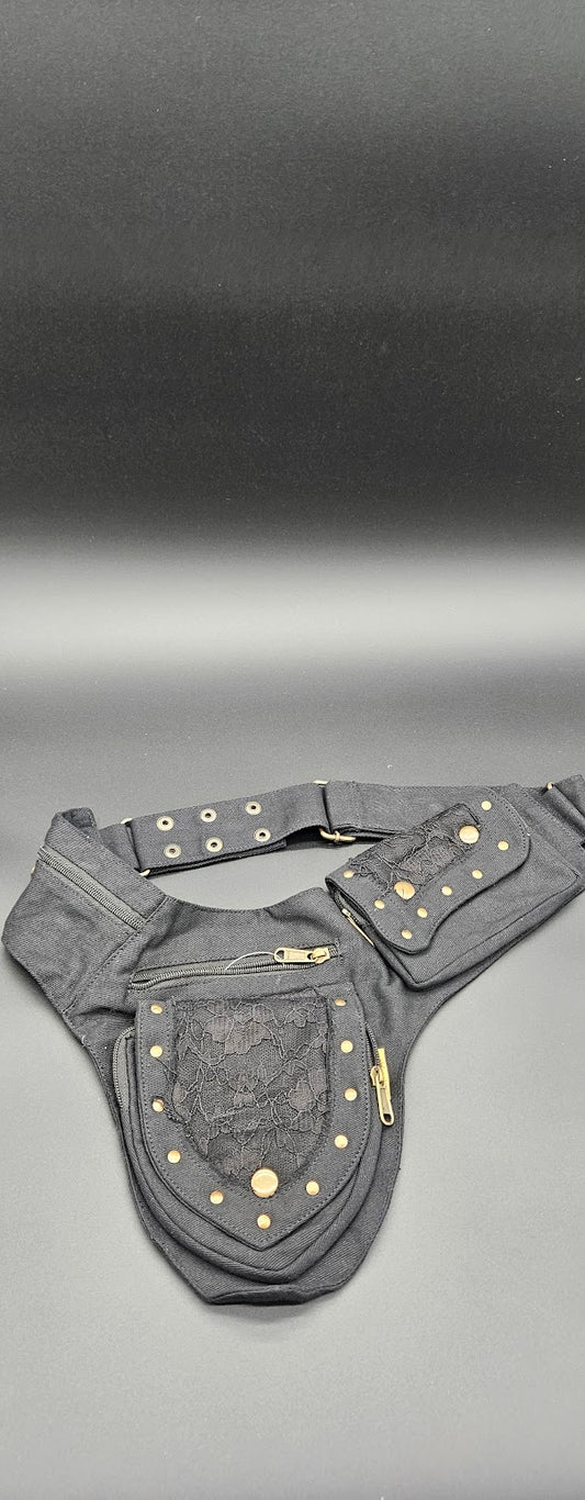 Fanny Pack Purple Black Lace Two-Pack.