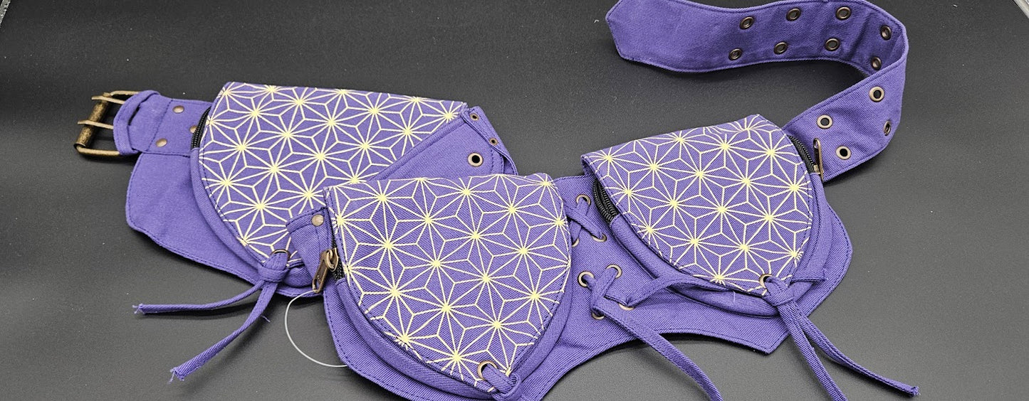 Fanny Pack Purple Star Design Three-Pack.