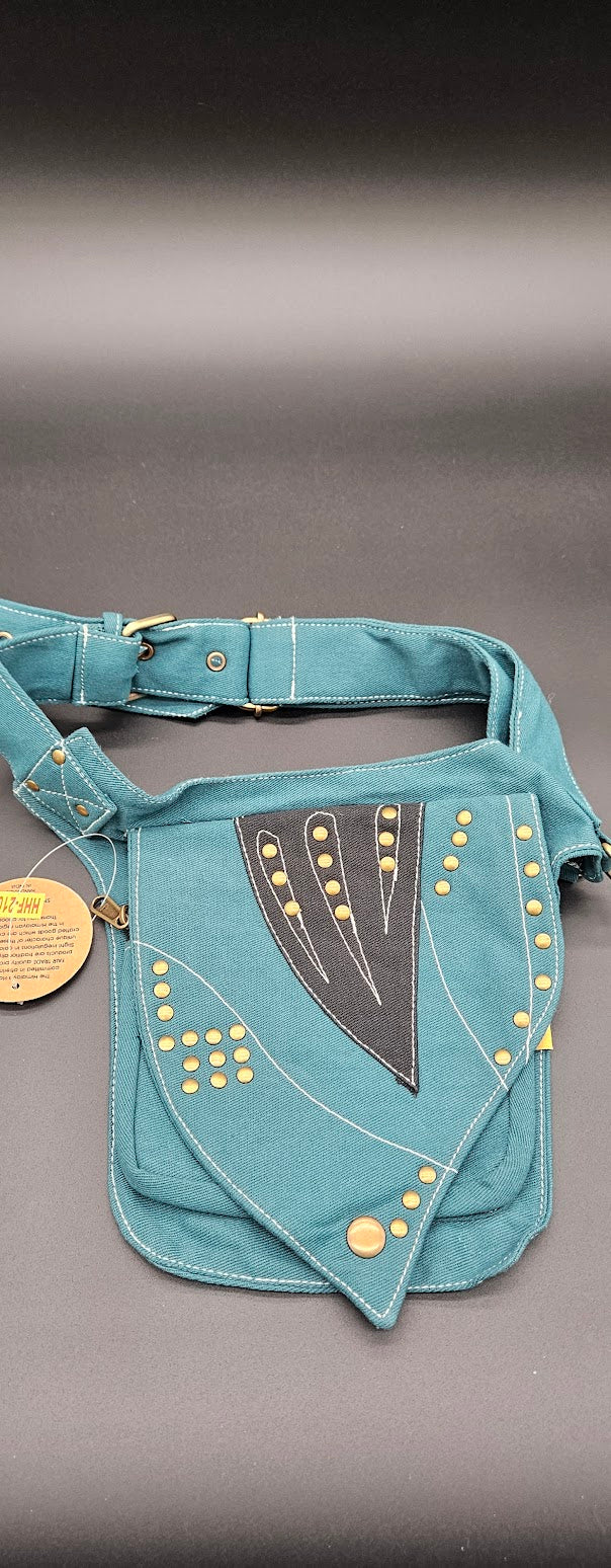 Fanny Pack Teal Triangle.