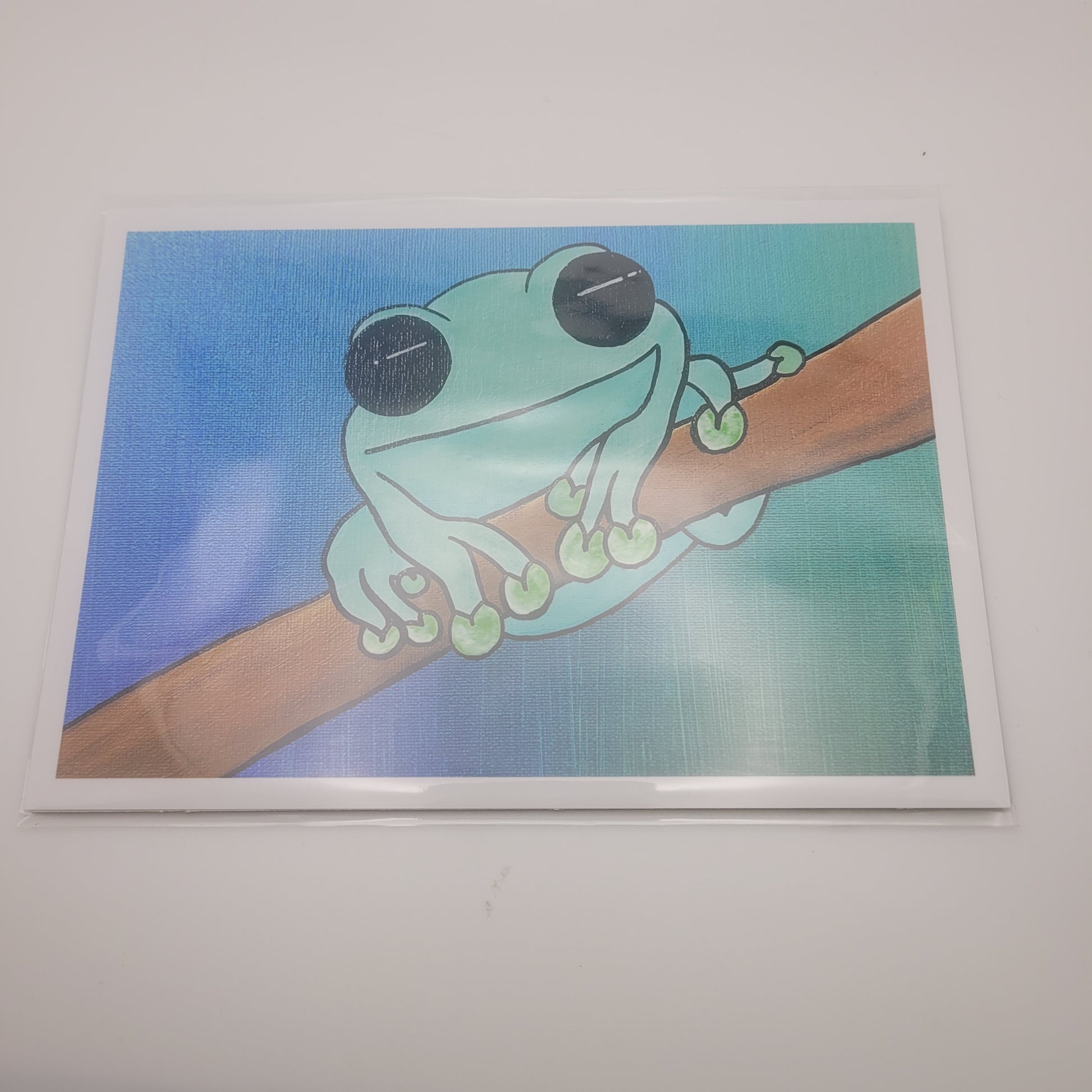 Handmade Frog Painting Print.