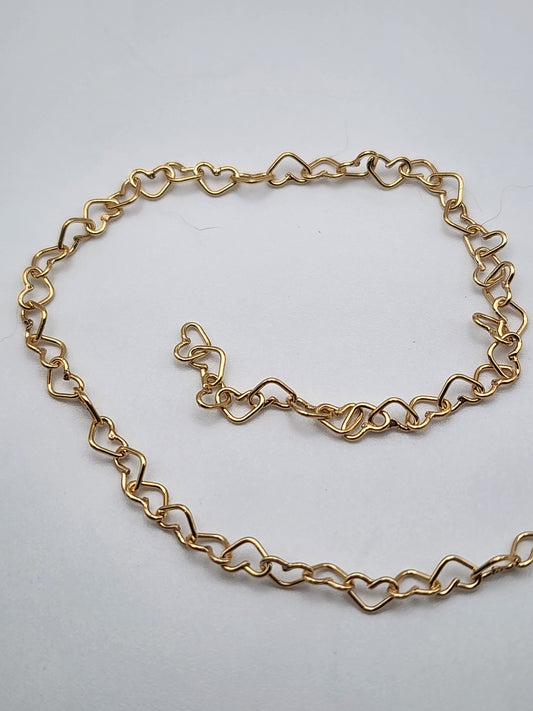 Gold Filled Heart Chain 3mm Sold Per Foot