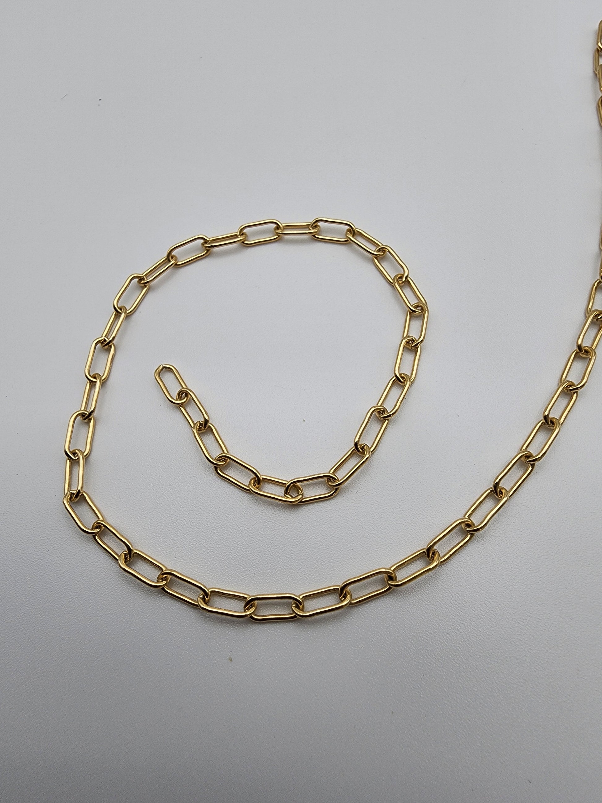 Gold Filled Paper Clip Chain 3mm Sold By The Foot.