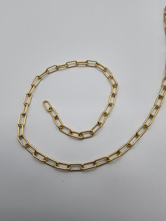 Gold Filled Paper Clip Chain 3mm Sold By The Foot.
