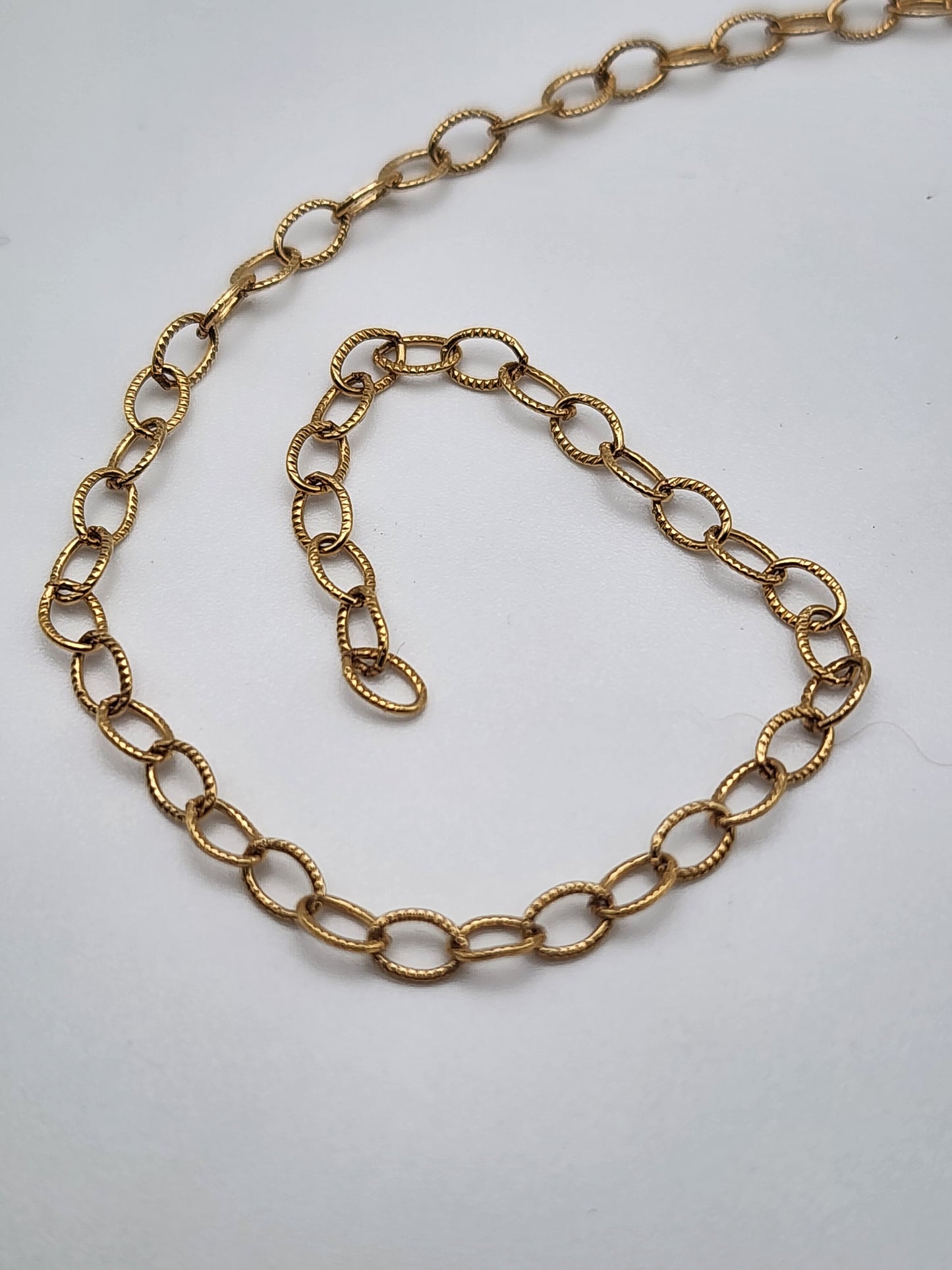 Gold FIlled Textured Chain 3mm Sold Per Foot.