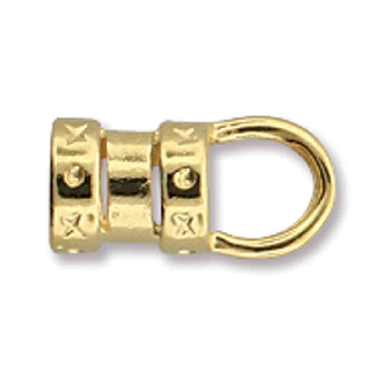 GOLD CRIMP END W/ RING 12X6MM.