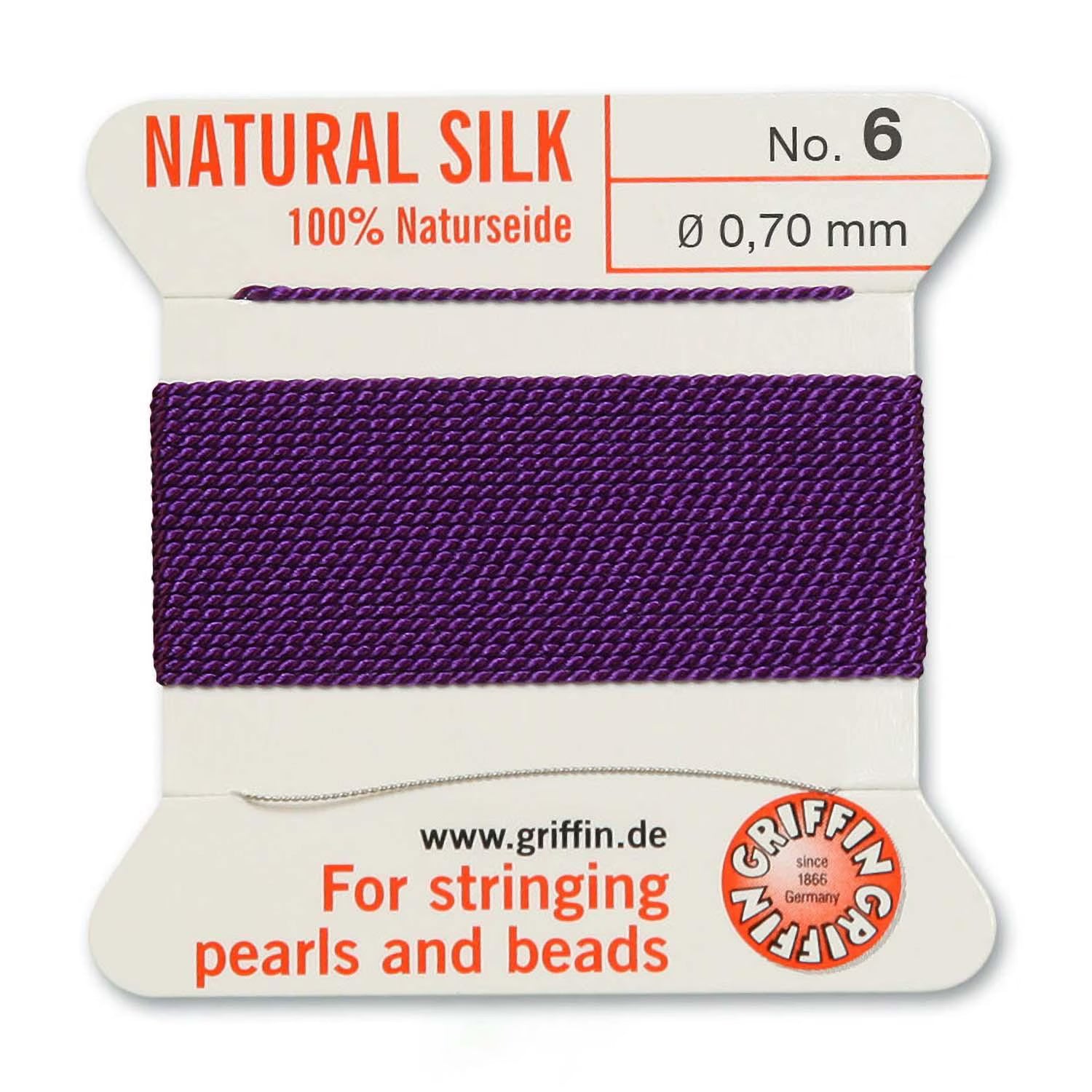 GRIFFIN SILK BEAD CORD AMETHYST SIZE 6-2M-0.7MM.