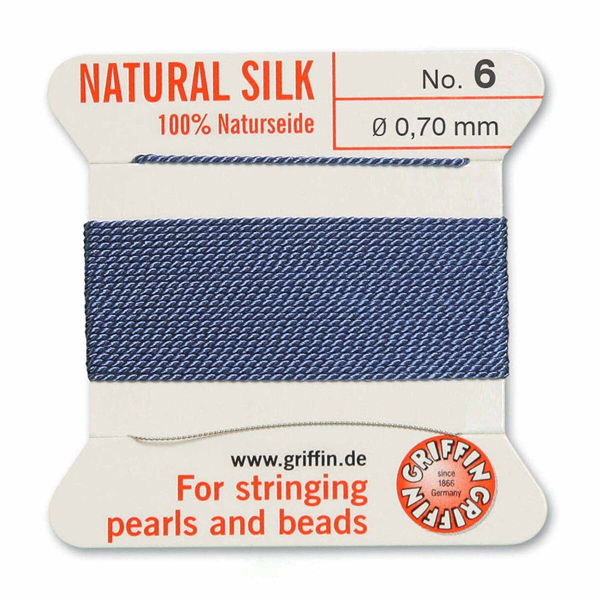 GRIFFIN SILK BEAD CORD BLUE SIZE 6-2M-0.7MM.