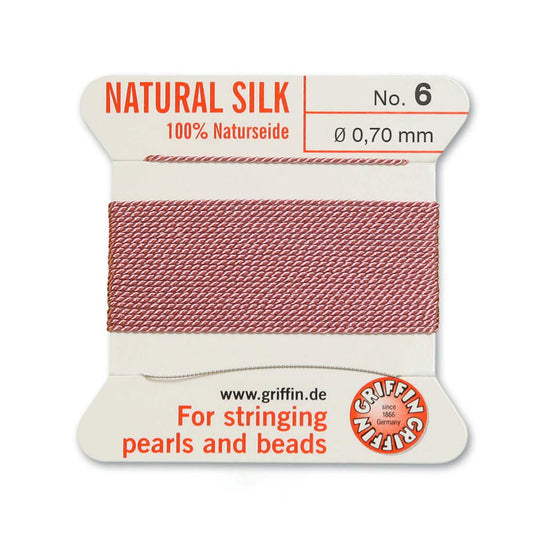 GRIFFIN SILK BEAD CORD DARK PINK SIZE 6-2M-0.7MM.