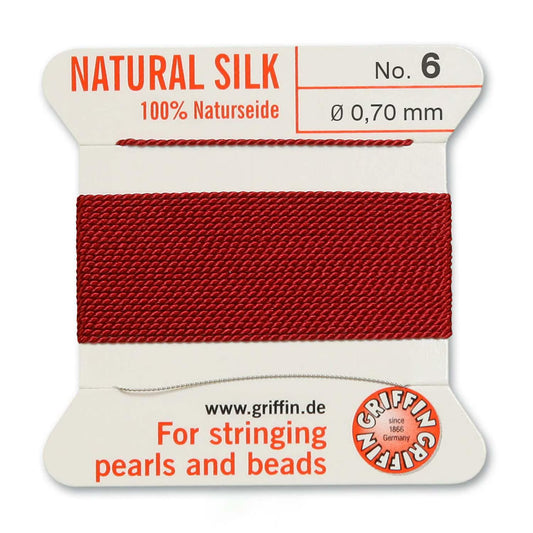 GRIFFIN SLK BD CORD GARNET SIZE 6 2M 0.7MM.
