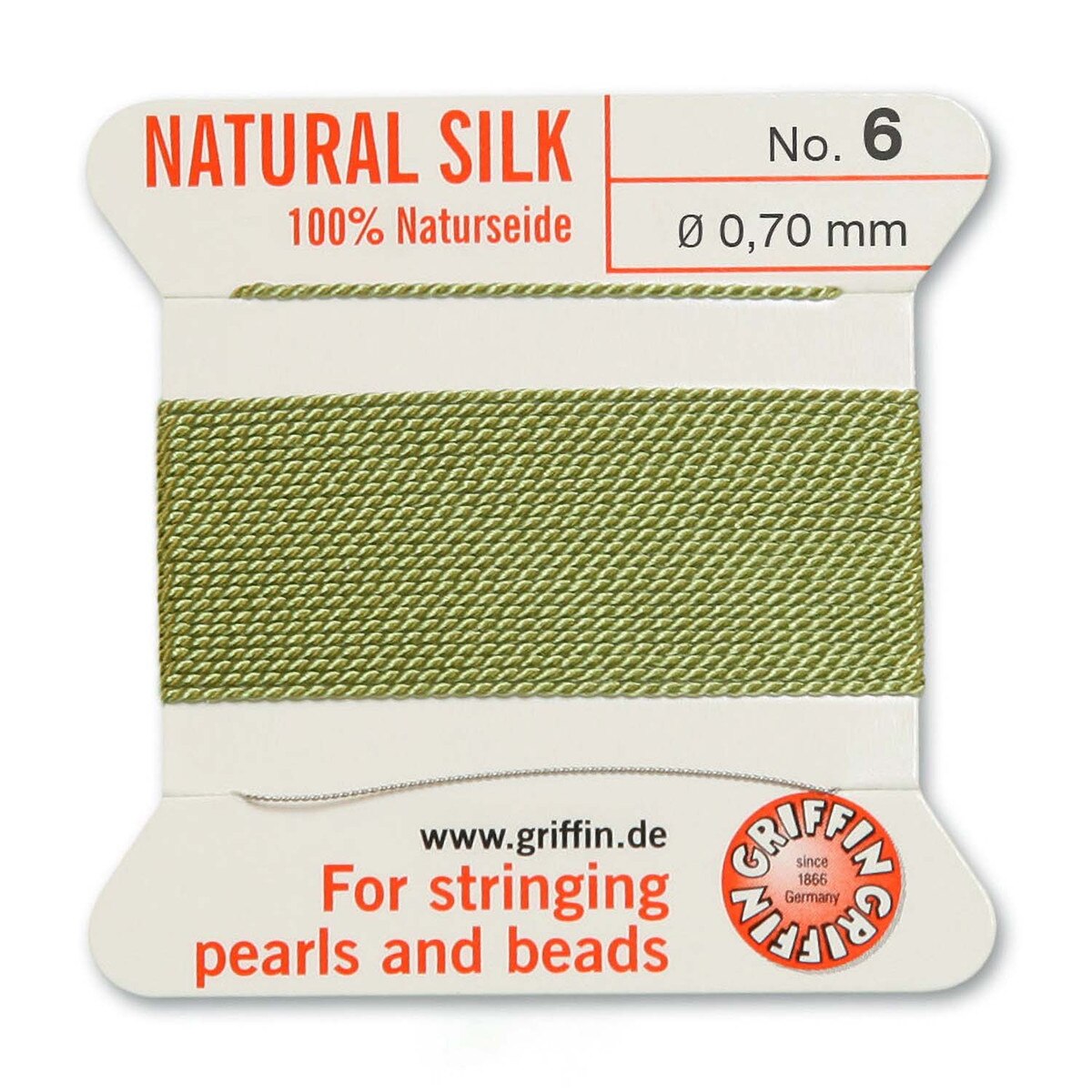 GRIFFIN SILK BEAD CORD JADE GREEN SIZE 6-2M-0.7MM.