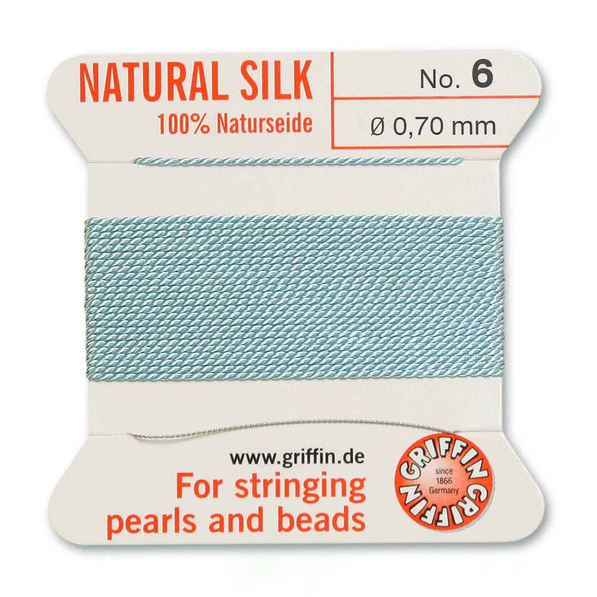 GRIFFIN SILK BEAD CORD TURQUOISE SIZE 6-2M-0.7MM.
