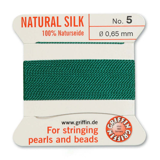 GRIFFIN SILK BEAD CORD GREEN SIZE 6-2M-0.7MM.