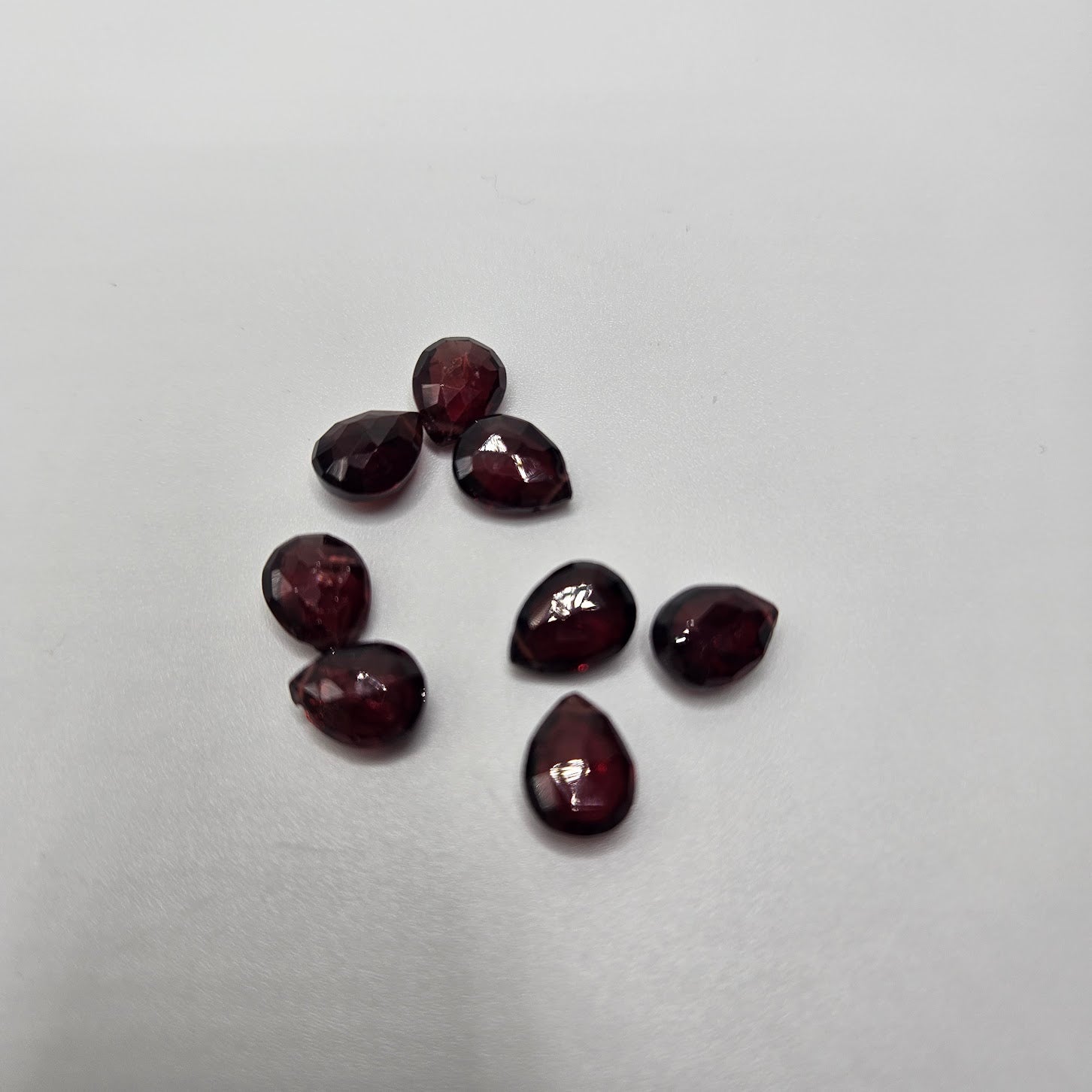 Garnet Faceted Drop Single.