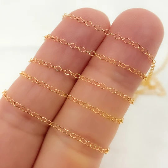 Gold Fill Flat Cable 1.9x1.6mm Chain By The Foot.