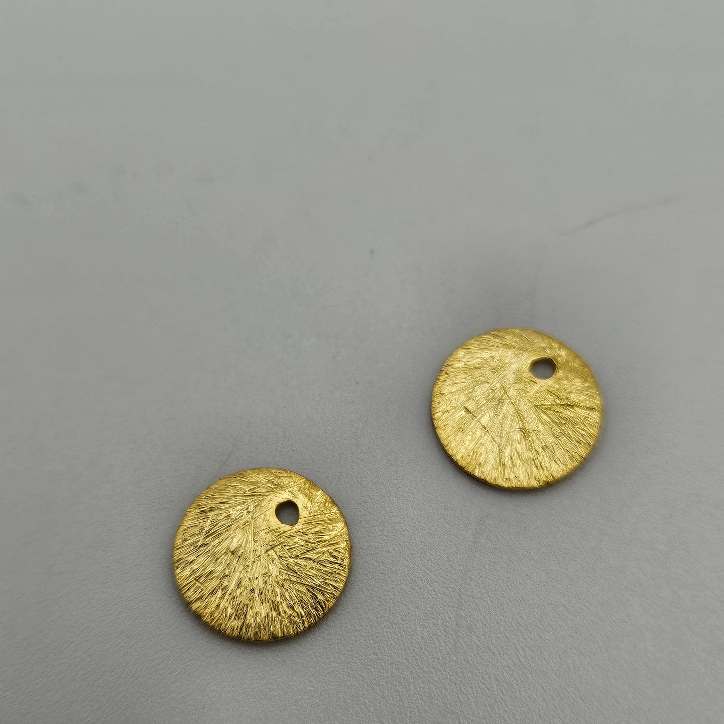 Gold Filled Brushed Disc 10mm Single.