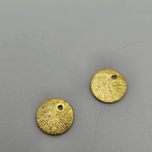 Gold Filled Brushed Disc 10mm Single.