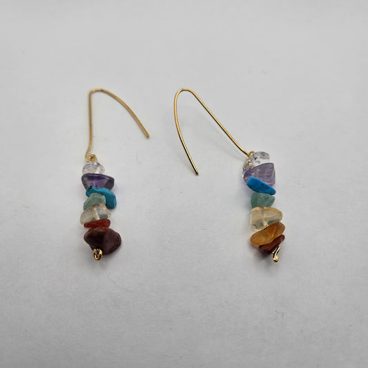 Gold Filled Chakra Earing Drops.