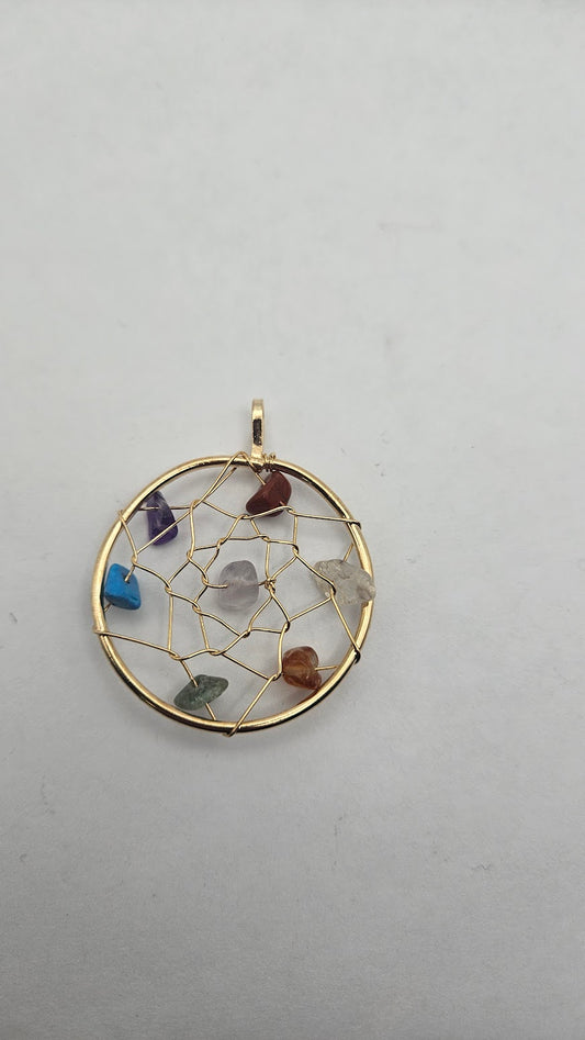 Gold Filled Dream Catcher Pendant.