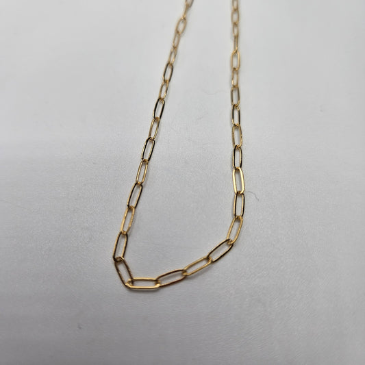Gold Filled Flat Paperclip Chain By The Foot.