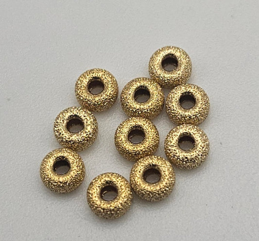 Gold Filled Laser Donut Beads 3mm 10 Pack.