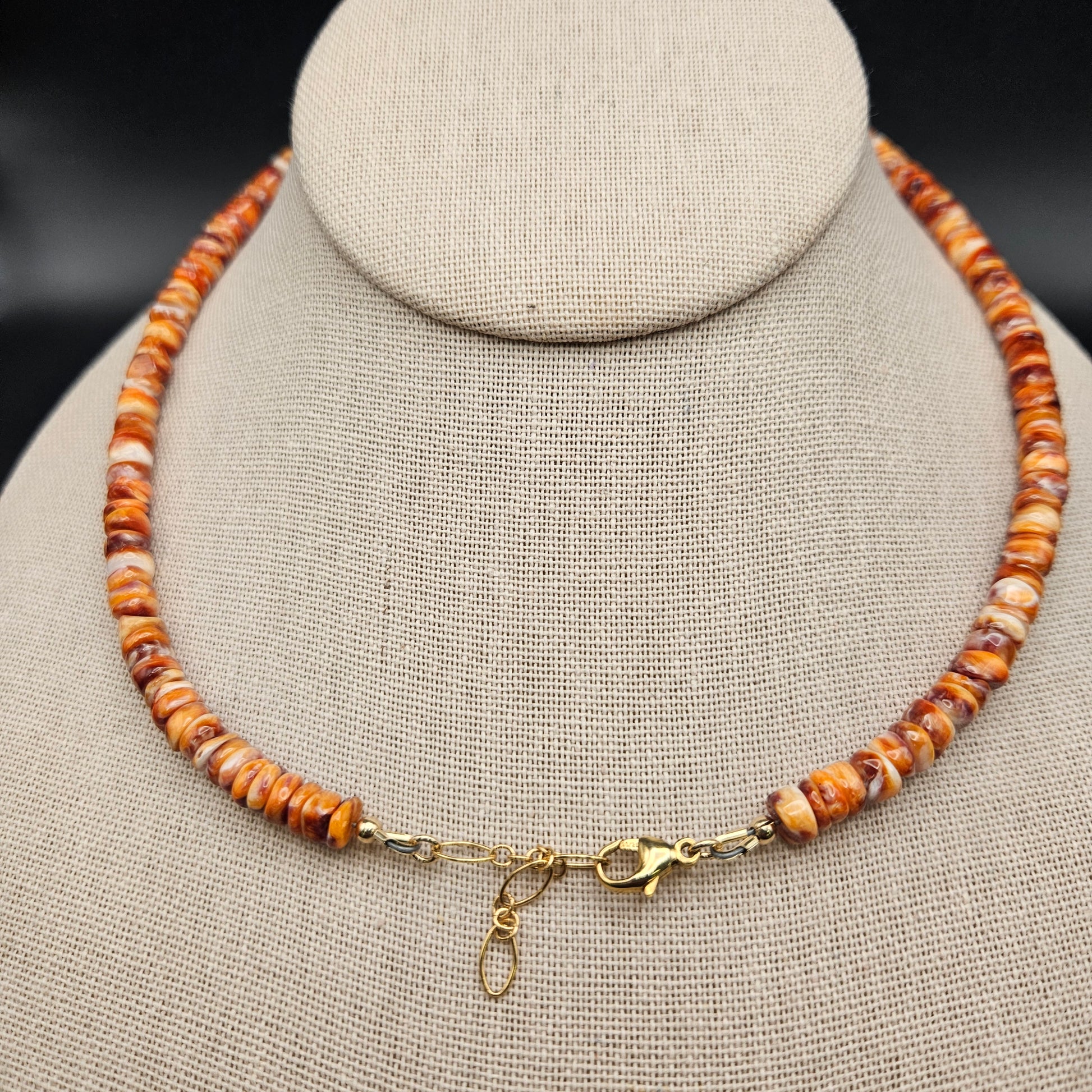 Gold-Filled-Orange-Spiny-Oyster-Necklace-18-Inch-Adjustable
