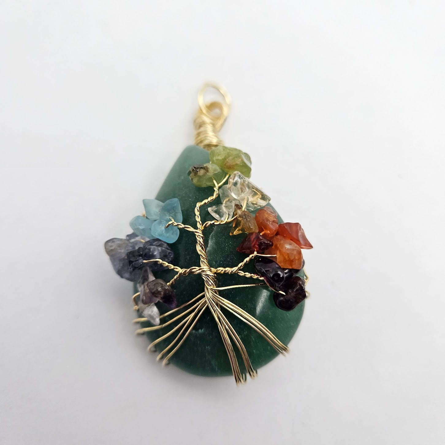 Gold Filled Tree of Life Chakra Pendant.