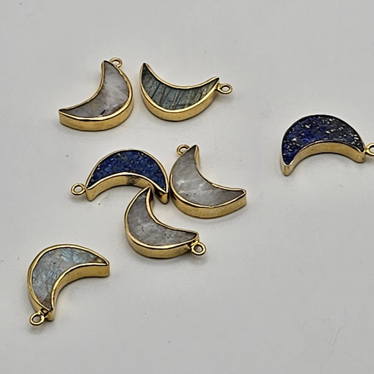 Gold Plated Assorted Flat Moon Charm.