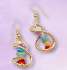 Gold Plated Chakra Infinity Earrings.