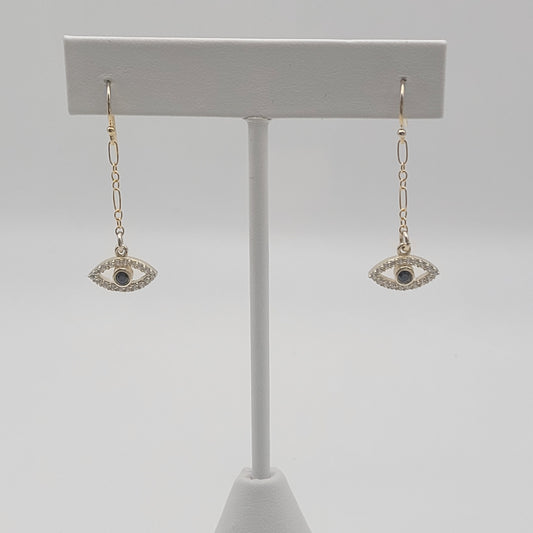Gold Plated Evil Eye Earrings.