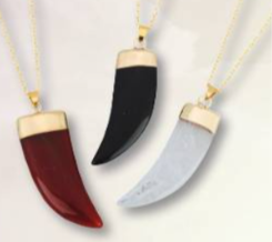 Gold Plated Gemstone Horn Pendant Assorted..
