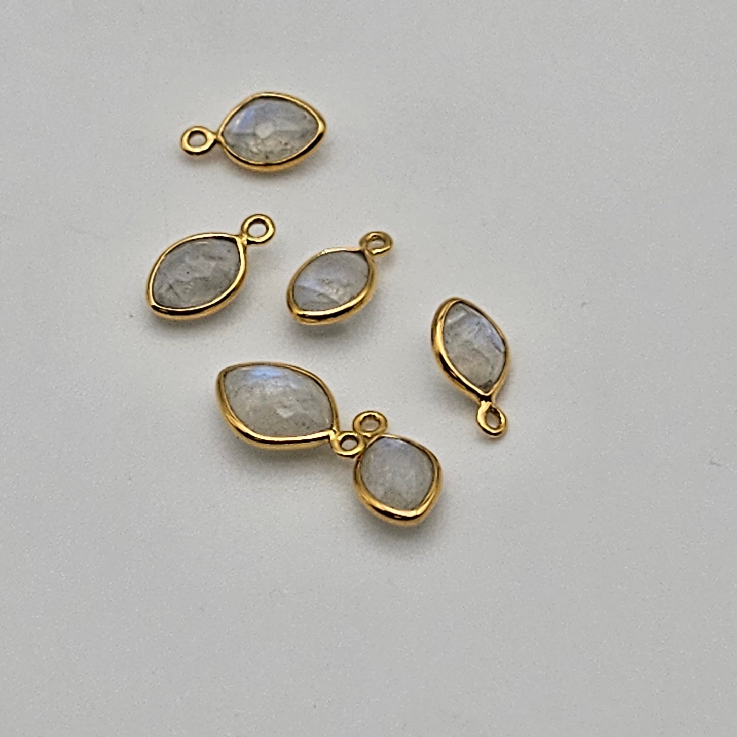 Gold Plated Moonstone Charm.