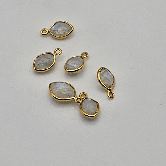 Gold Plated Moonstone Charm.