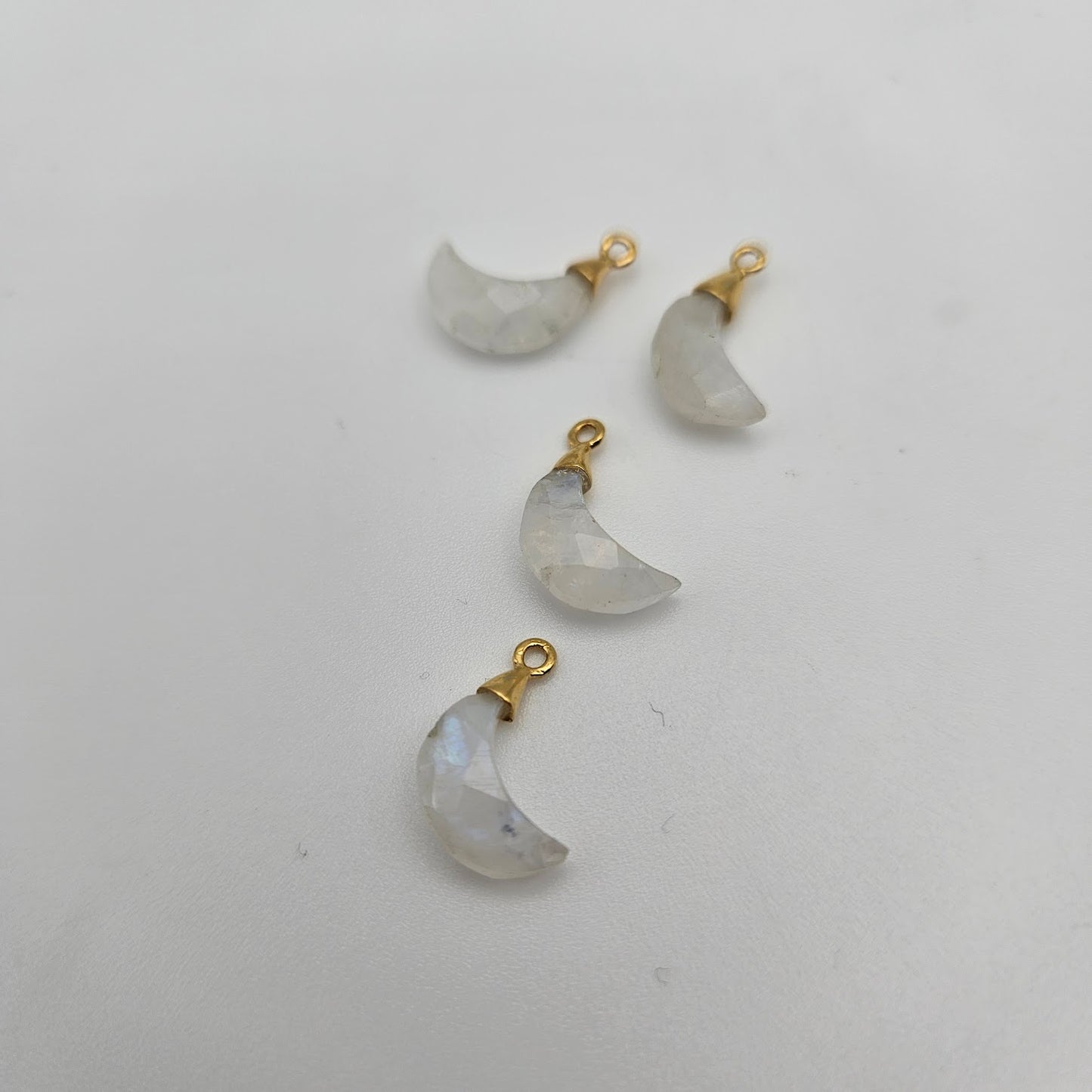 Gold Plated Moonstone Moon Charm.