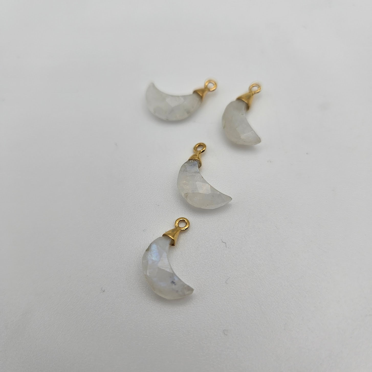 Gold Plated Moonstone Moon Charm.