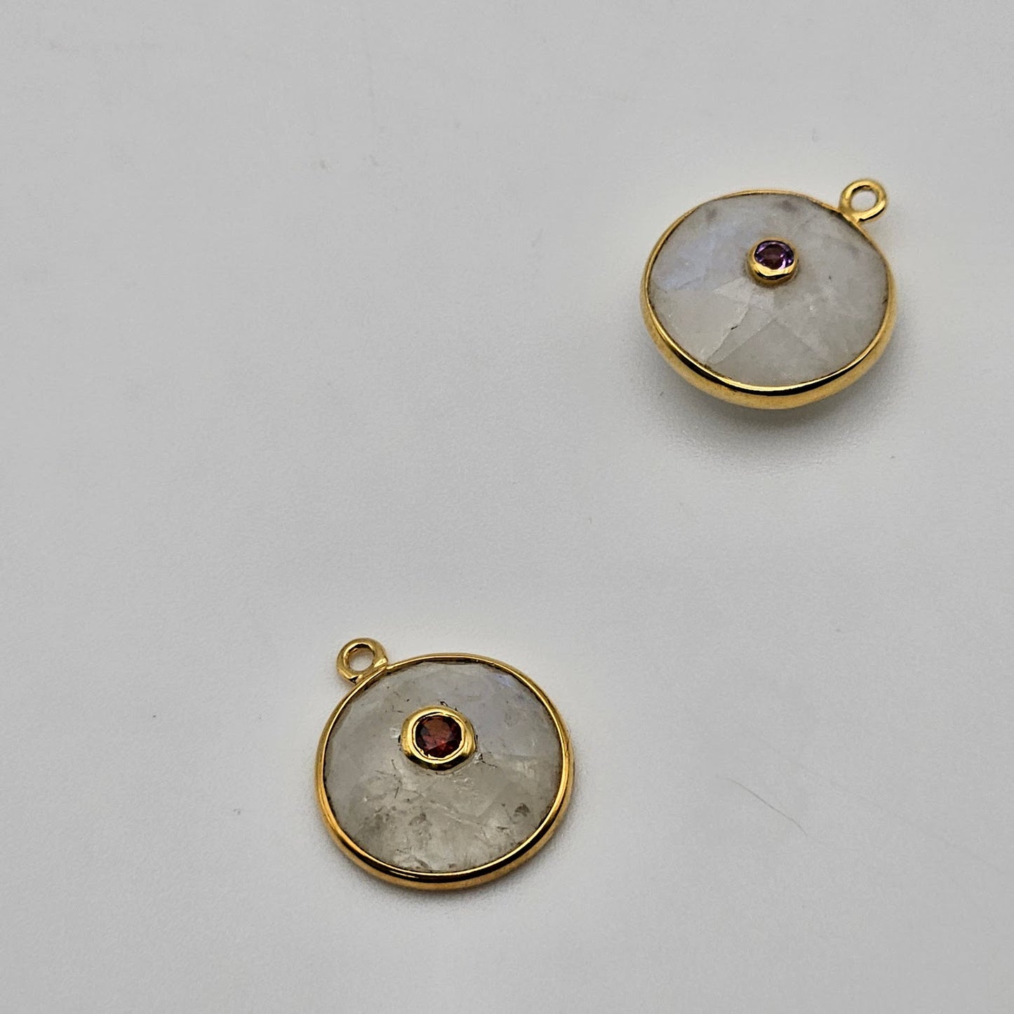 Gold Plated Moonstone Pendant Charm.