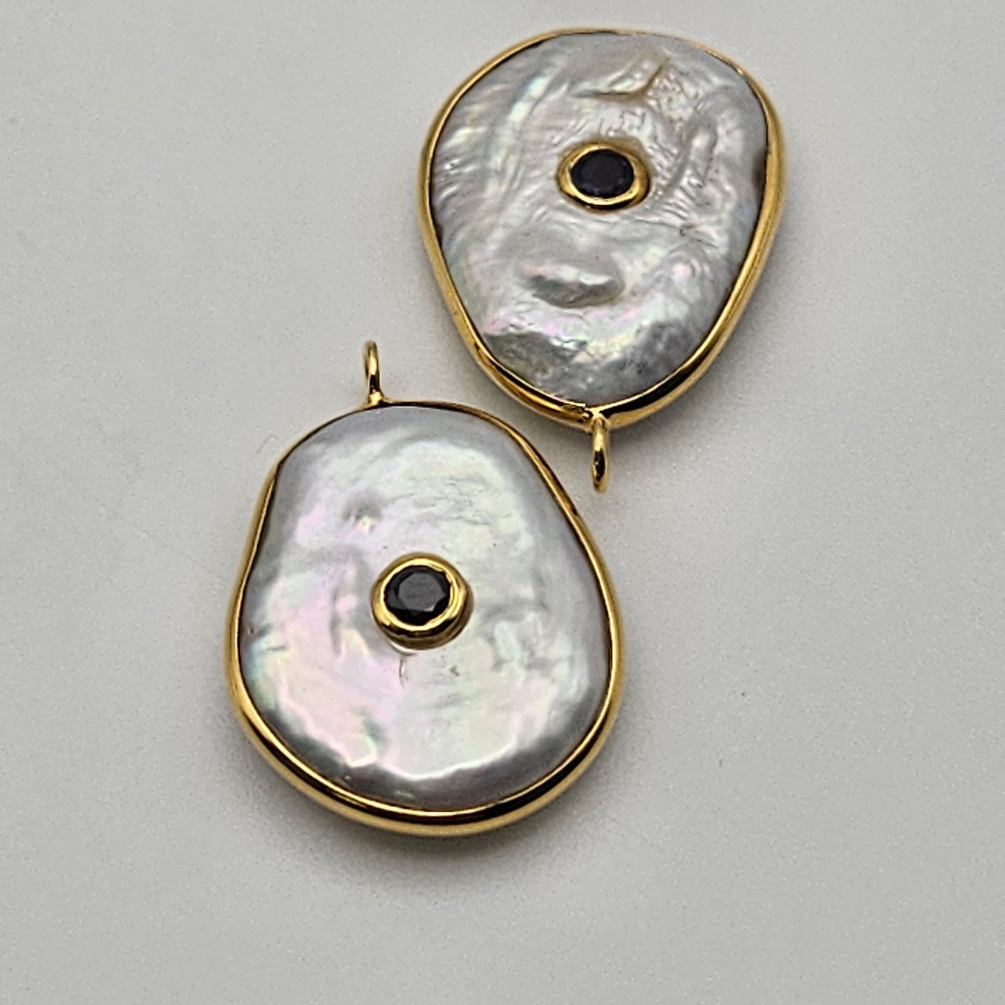 Gold Plated Pearl Pendant Charm.