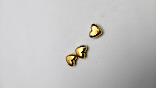 Gold Color Pewter Heart Bead.