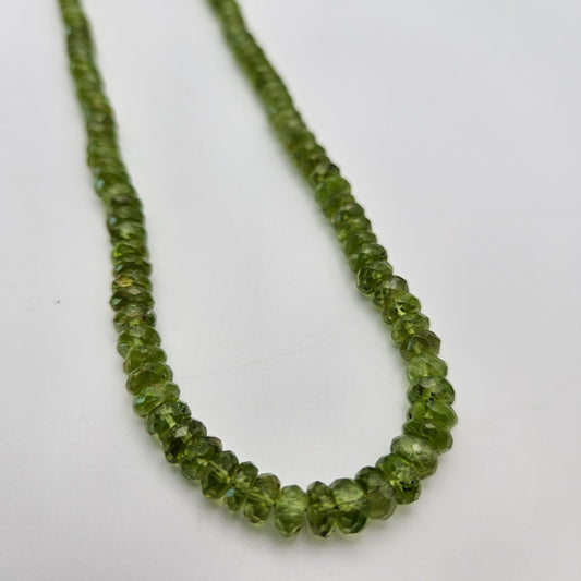 Graduated Faceted Peridot Bead Strand.