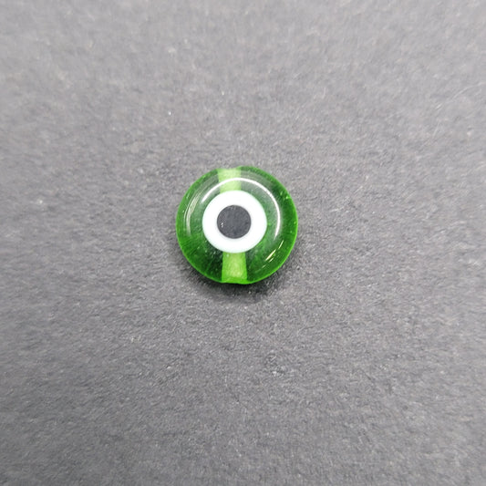 Green Evil Eye Glass Bead Sold Individually.