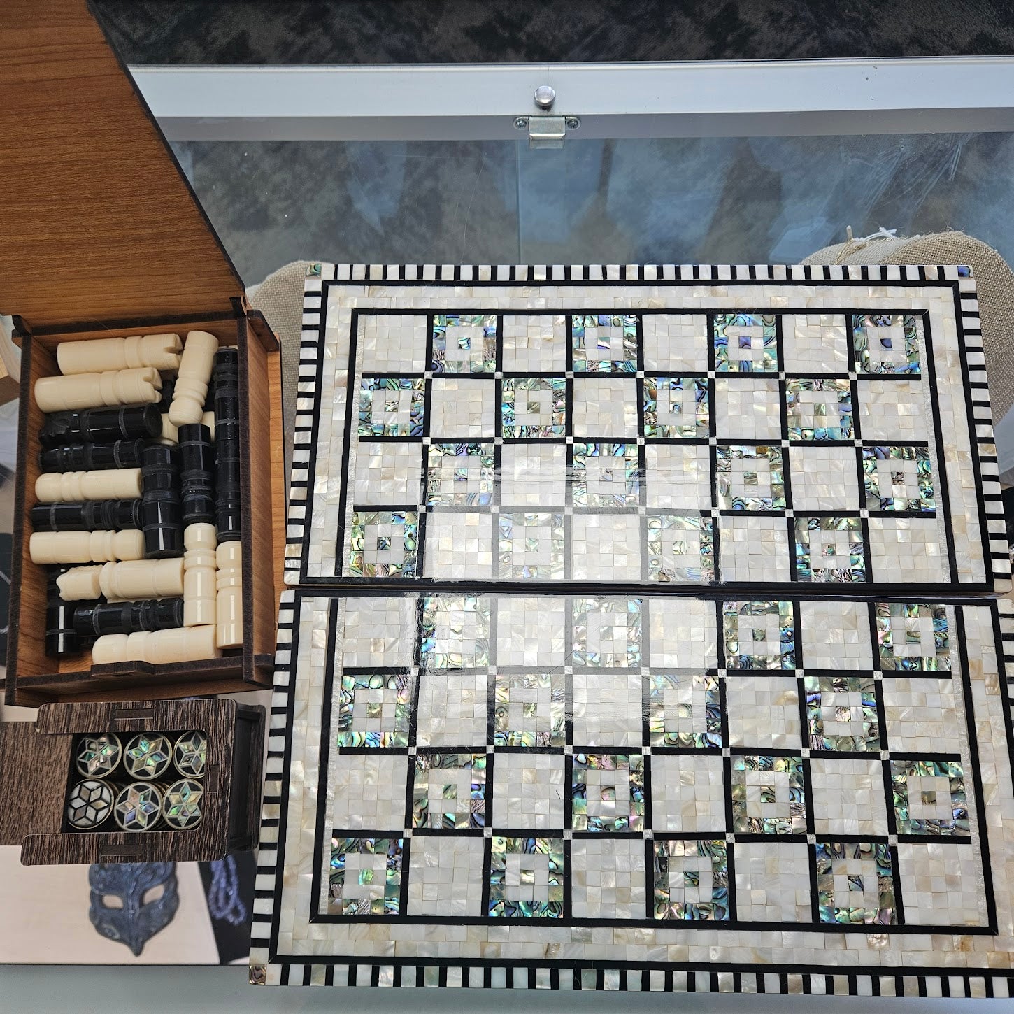 Handmade Chess and Backgammon Set.