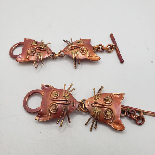 Handmade Copper Cat Clasp