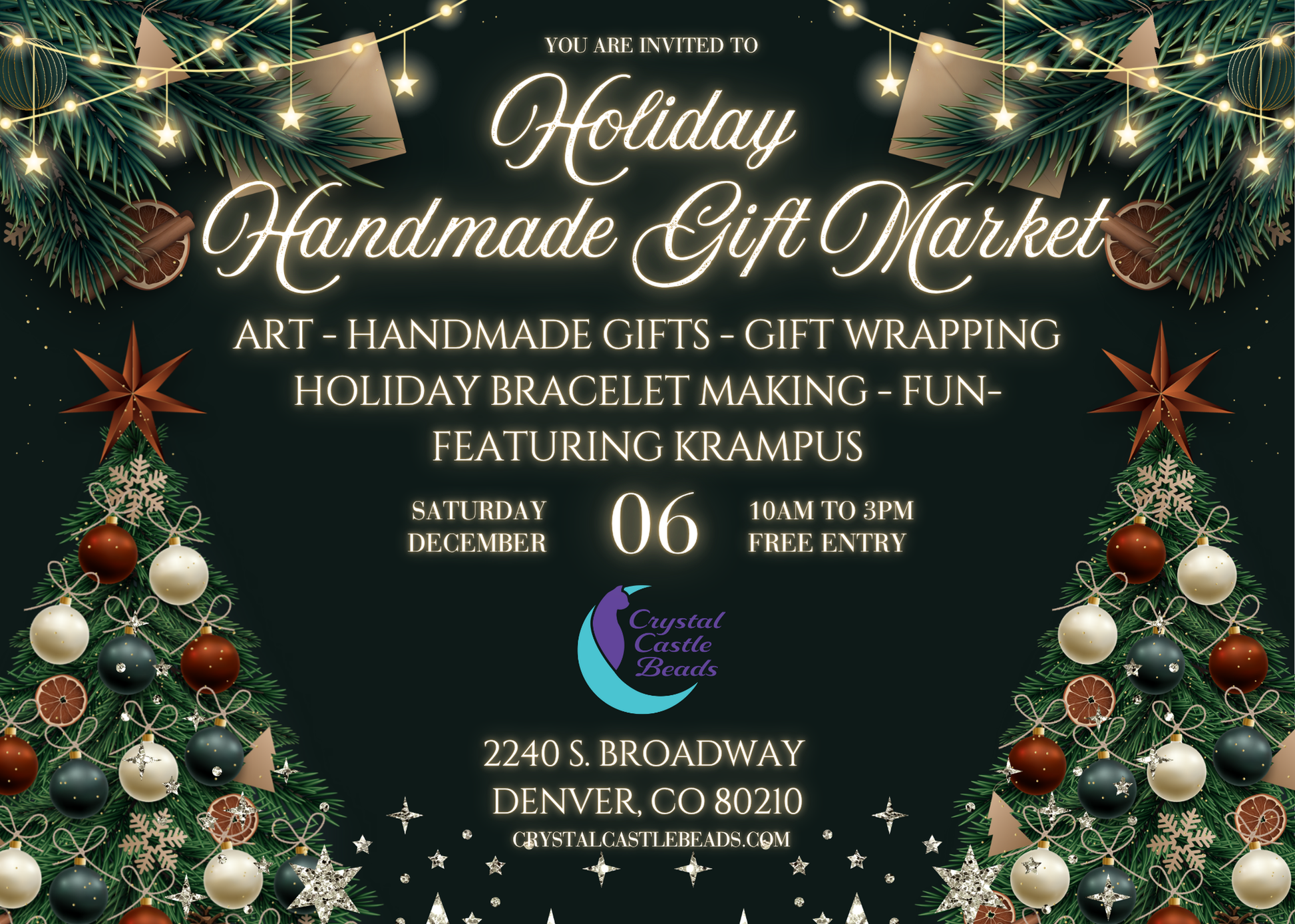 Handmade Holiday Gift Market - Saturday, December 6th.