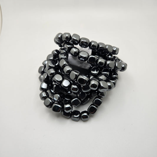 Hematite Chunk Stretch Bracelet.