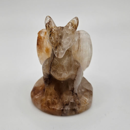 Hematoid Quartz Sitting Dragon 3 inch.