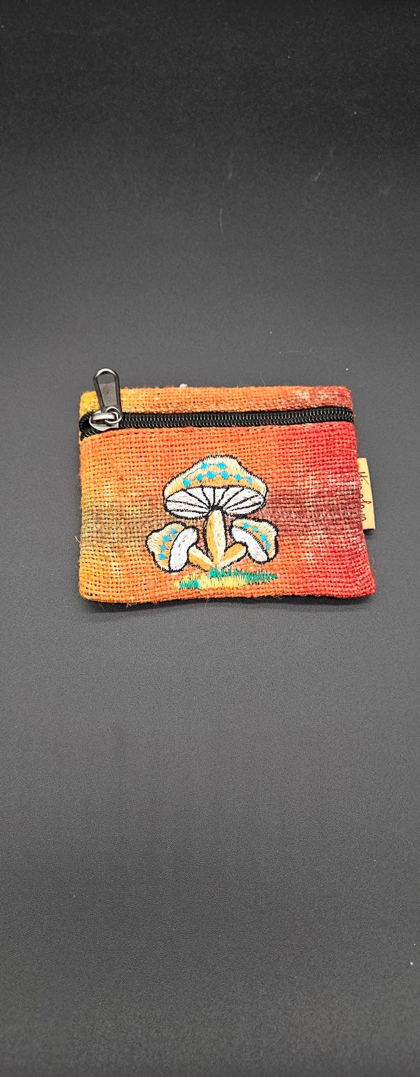 Hemp Coin Bag Red Mushroom.