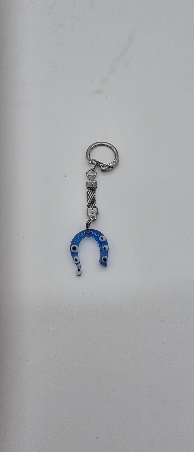 Horse Shoe Evil Eye Keychain.