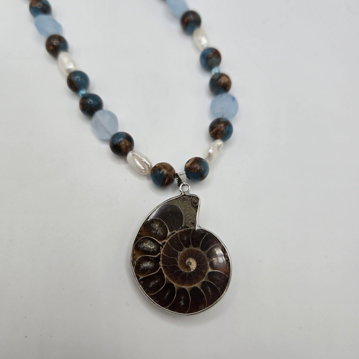 Jasper Aquamarine Pearl Necklace