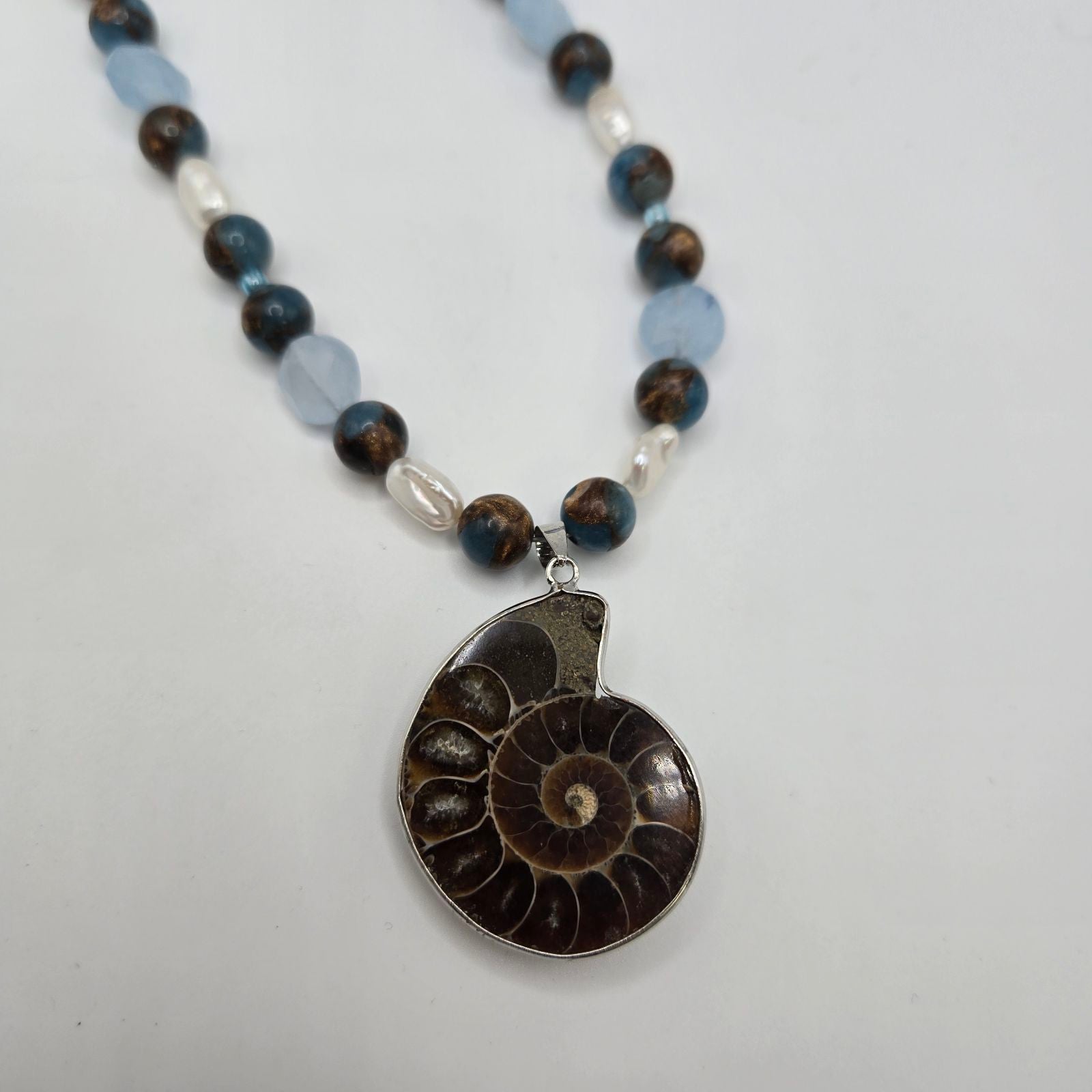 Jasper Aquamarine Pearl Necklace