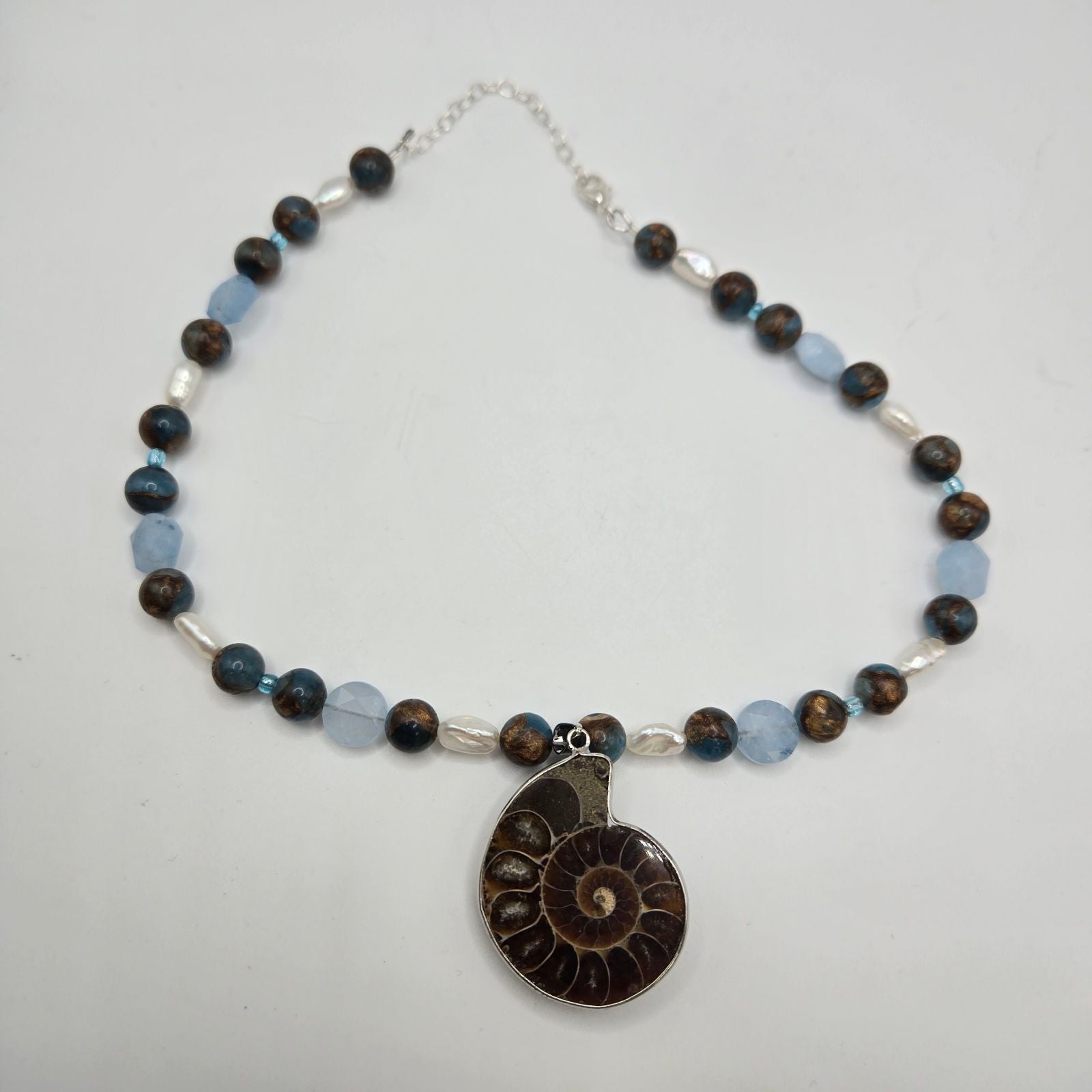Jasper Aquamarine Pearl Necklace