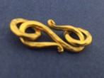 Large Hammered Vermeil S Clasp 29 mm from end to end, not including the 12 mm rings